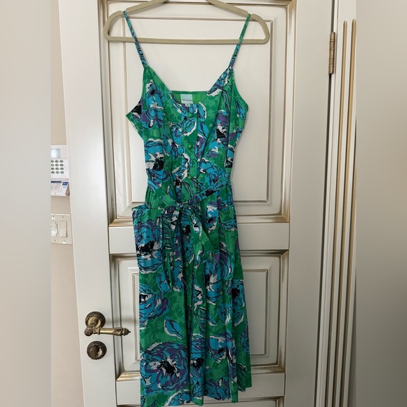 Anthropologie Plenty by Tracy Reese Green Kirby Floral Dress Size 12 - Picture 13 of 16